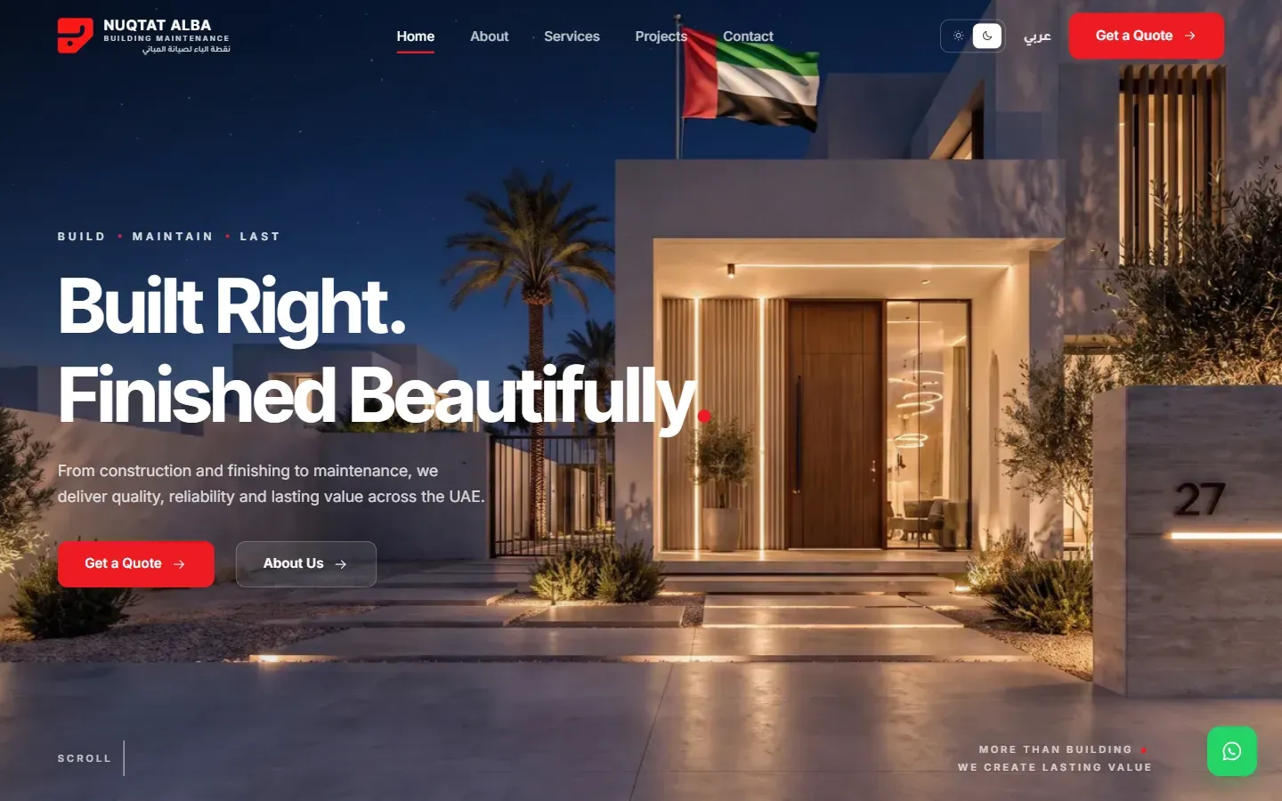 الصفحة الرئيسية لموقع Nuqtat Alba Building Maintenance